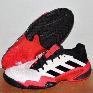 Adidas Barricade 13 Tennis Shoes Mens 9 White Black Lucid Red Pickleball